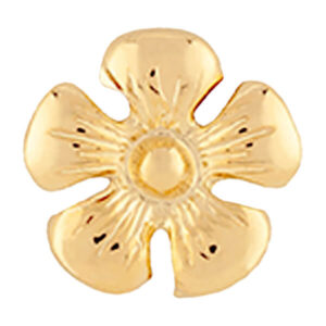 Gold 5 petal post earrings with friction back