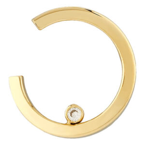 Gold hoop earrings with diamond accent