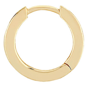 Wide gold hoop earrings with diamond inlay accent and hinge back