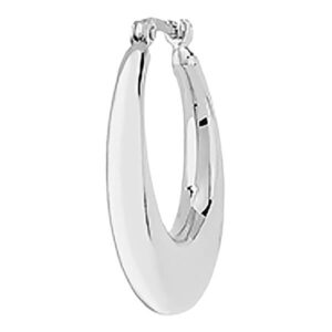 Tapered white gold hoop earrings with latch back