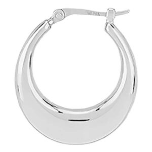 Tapered white gold hoop earrings with latch back