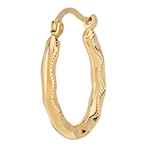 Textured gold hoop earrings with latch back