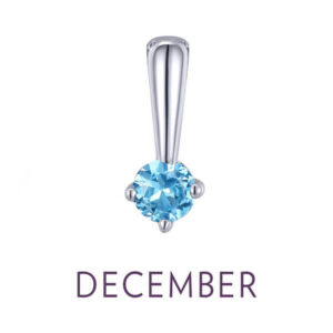  Lafonn's Birthstone Love Charm, featuring a simulated blue topaz in sterling silver bonded with platinum.