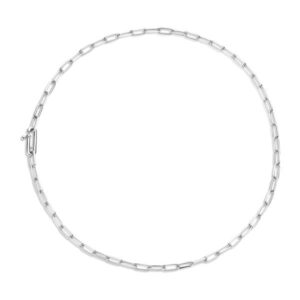 TI SENTO sterling silver platinum plated oval chain linked necklace
