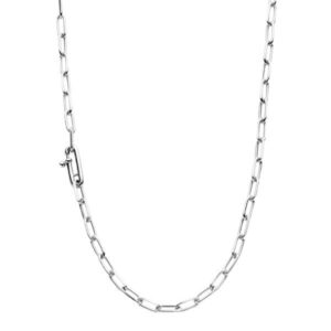 TI SENTO sterling silver platinum plated oval chain linked necklace