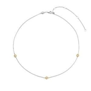 TI SENTO gold-plated chain necklace combines the richness of yellow gold with the brilliance of cubic zirconia.