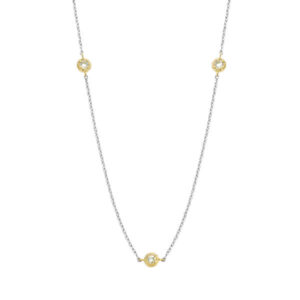 TI SENTO gold-plated chain necklace combines the richness of yellow gold with the brilliance of cubic zirconia.