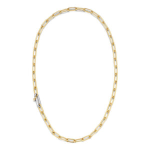 Yellow gold-plated sterling silver oval link necklace