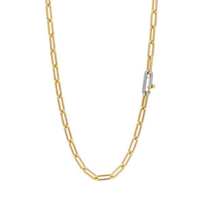 Yellow gold-plated sterling silver oval link necklace