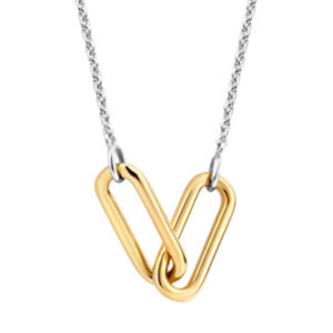 TI SENTO gold-plated silver necklace with two connected links.
