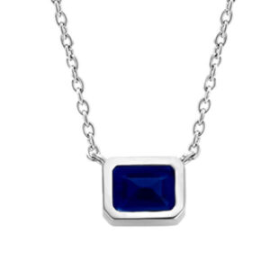  TI SENTO gold-plated silver necklace with an opulent blue stone handset in a gold-plated setting. 