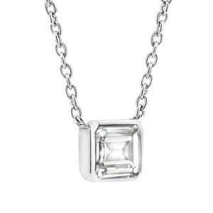 TI SENTO silver necklace with a shimmering white cubic zirconia handset in a silver setting. 