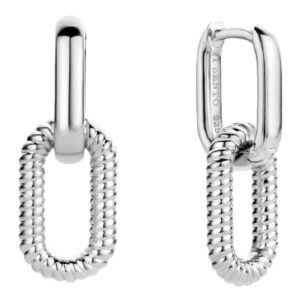 TI SENTO Silver twisted chain link earrings