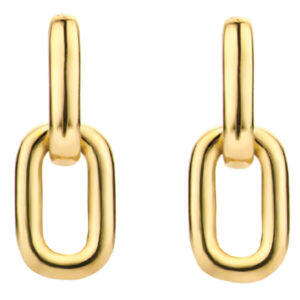 TI SENTO gold-plated chain link earrings with hinge back