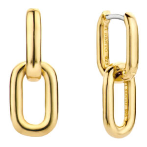 TI SENTO gold-plated chain link earrings with hinge back
