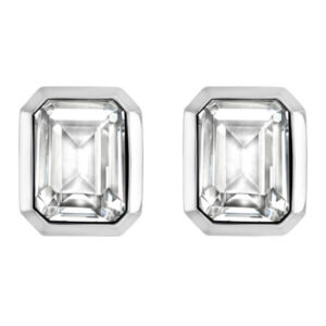 TI SENTO silver stud earrings with white cubic zirconia stones handset in a silver setting.