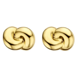 TI SENTO Knotted gold-plated post earrings with friction back