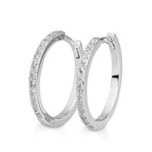 German designed hoop earrings each set with brilliant cut diamond melee 