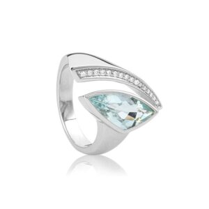 diamond and aquamarine fashion ring by a German designer