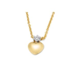 yellow gold diamond heart pendant 