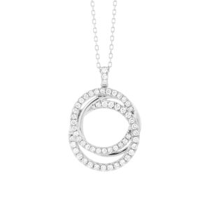 White gold and natural diamond circle pendant .50ct tw 