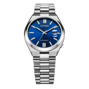 Automatic silver stainless steel with blue dial