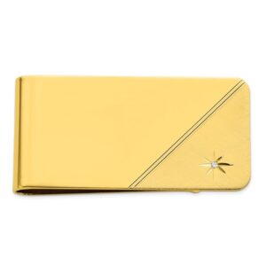 Gold-plated Kelly Waters Star Cut .001ct. Diamond Money Clip
