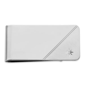 Rhodium-plated Kelly Waters .001ct. Diamond Money Clip