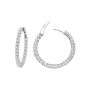 2ct tw simulated diamond hoop earrings