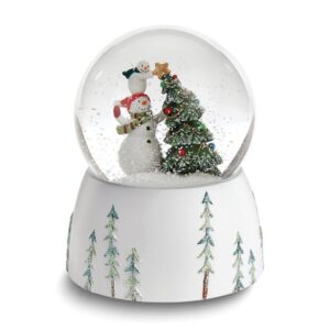 Resin Snowman with Tree Musical (Holly Jolly Christmas) Glitter dome Snow Globe