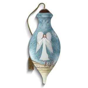 Neqwa Art PEACE ON EARTH Angel by Cindy Shamp Hand-painted Glass Ornament