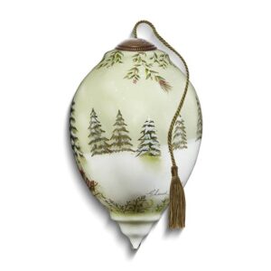 Neqwa Art Frosty Friends by Emma Leach Hand-painted Glass Ornament