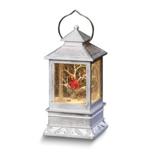 Grey Brushed Finish LED Cardinal in Lantern
