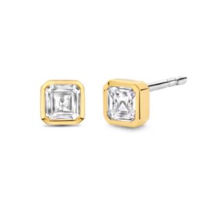 Cubic Zirconia Gold Plated Studs