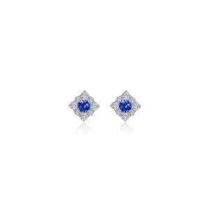 Lab Grown Sapphire and simulated diamond earrings