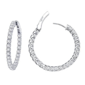 2ct tw simulated diamond hoop earrings