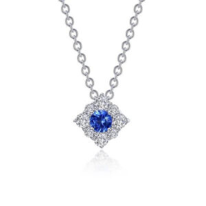 Lab Grown Sapphire and simulated diamond necklace