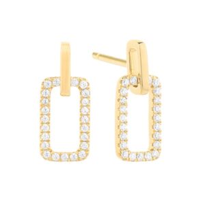 Post style earrings set with .18ct tw of natural brilliant cut diamond melee 