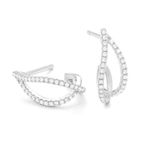 white gold post style earrings set with .25ct tw of natural brilliant cut diamond melee 