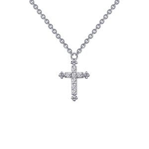 Simulated diamond cross pendant